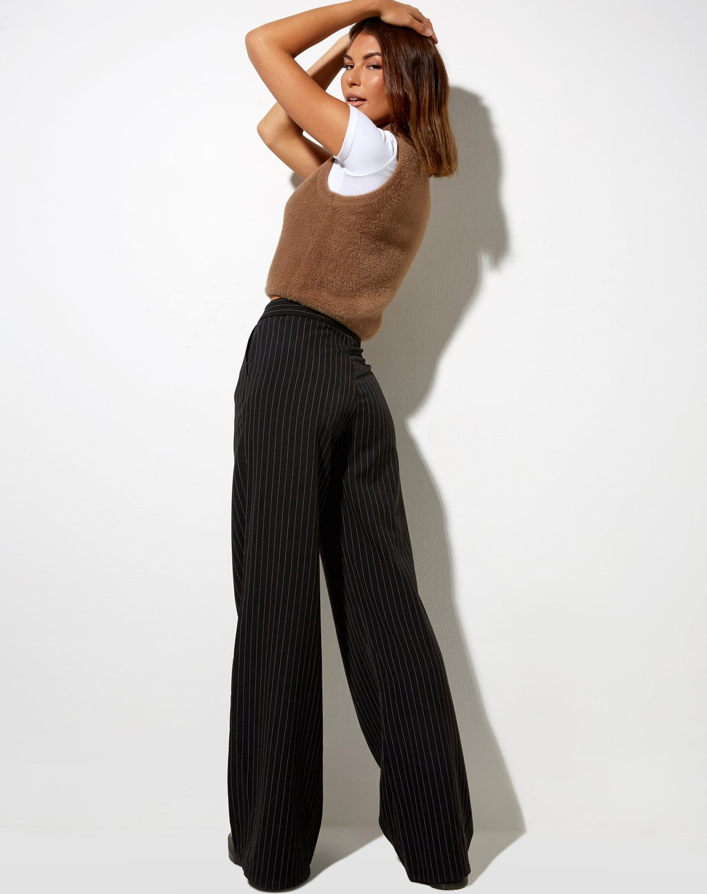 Pantalón Ivo Flare de raya diplomática negro