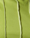 Rib Verde Hoja con Pespunte Marfil