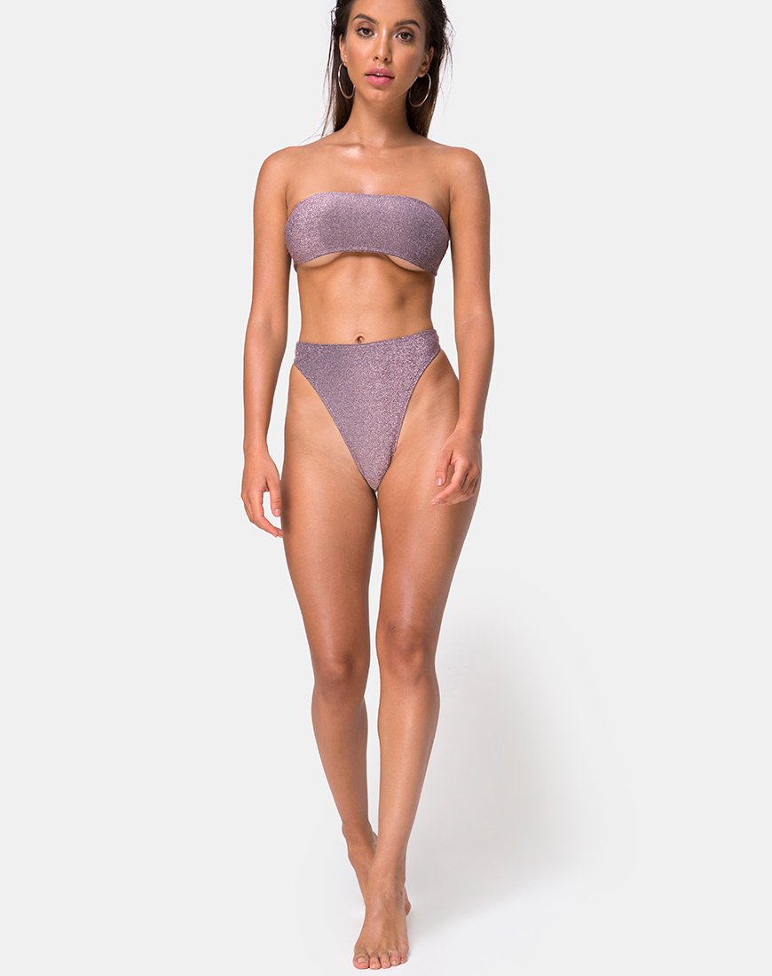Imagen de Izarla Top de bikini de tubo en Gunmetal Glitter