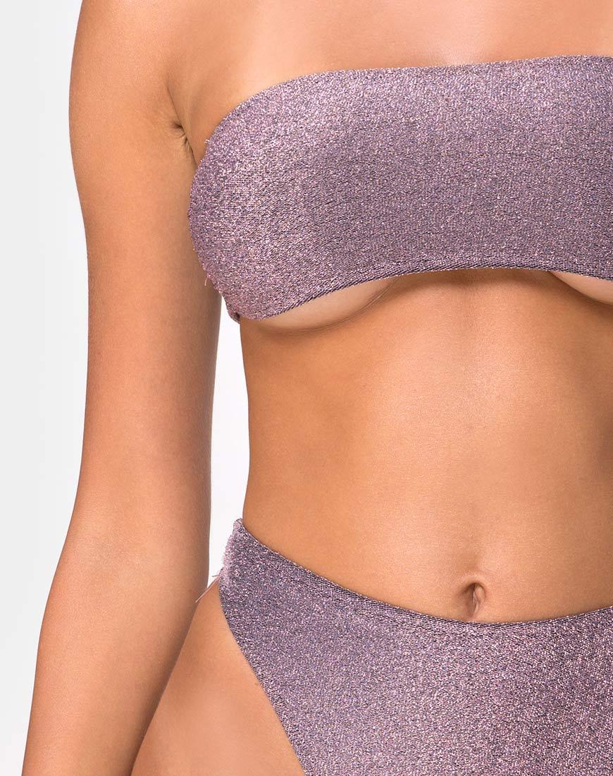 Imagen de Izarla Top de bikini de tubo en Gunmetal Glitter