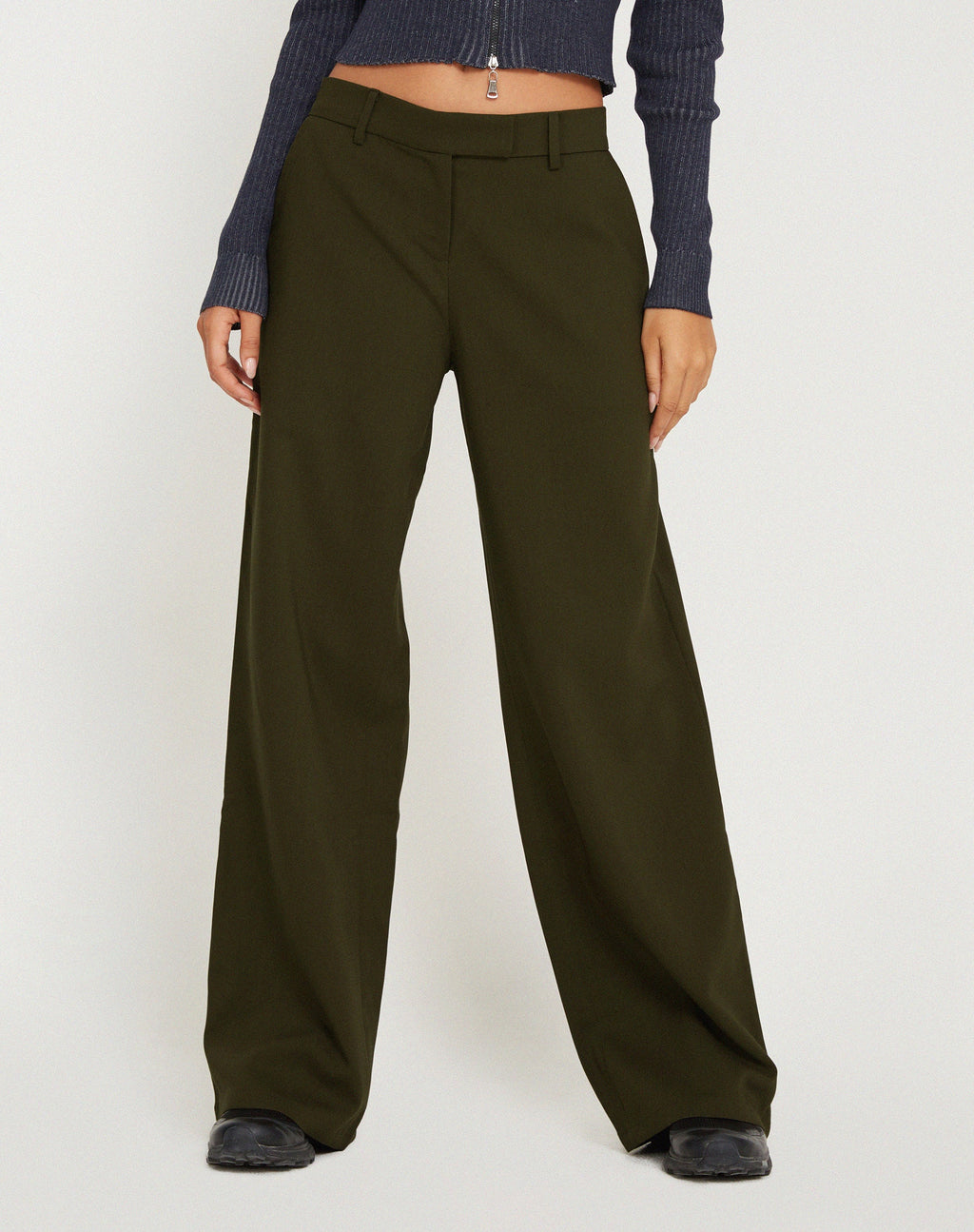 Pantalón Jabba de pierna ancha en caqui oscuro