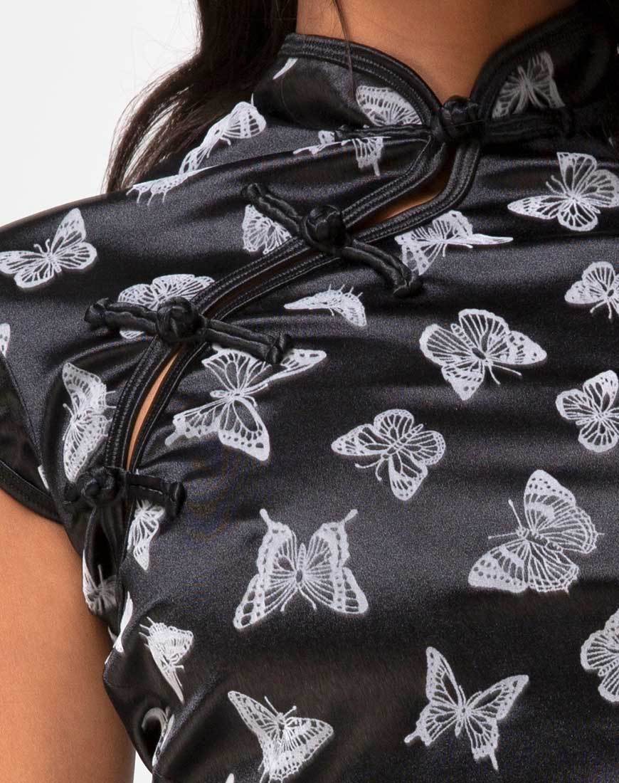 Imagen de Jakina Crop Top en negro Butterfly Flock