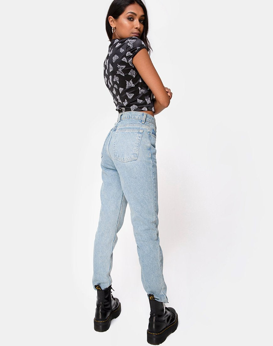 Imagen de Jakina Crop Top en negro Butterfly Flock