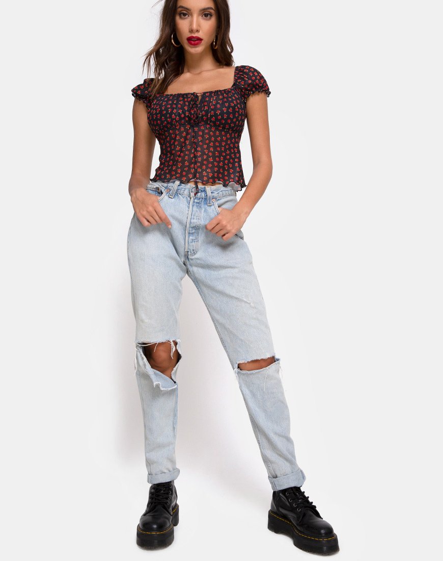 Imagen de Jalina Top en Red Rosa Dotty