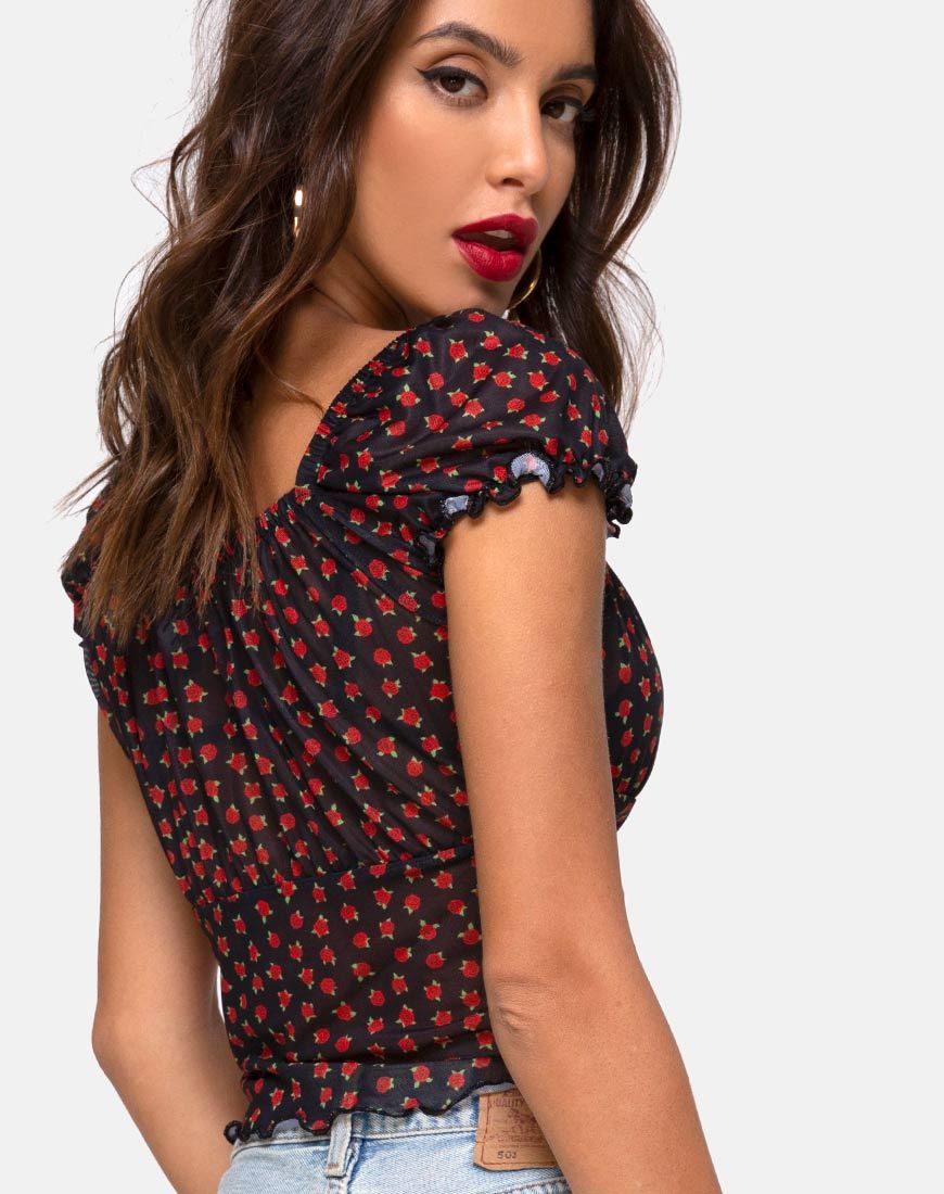 Imagen de Jalina Top en Red Rosa Dotty