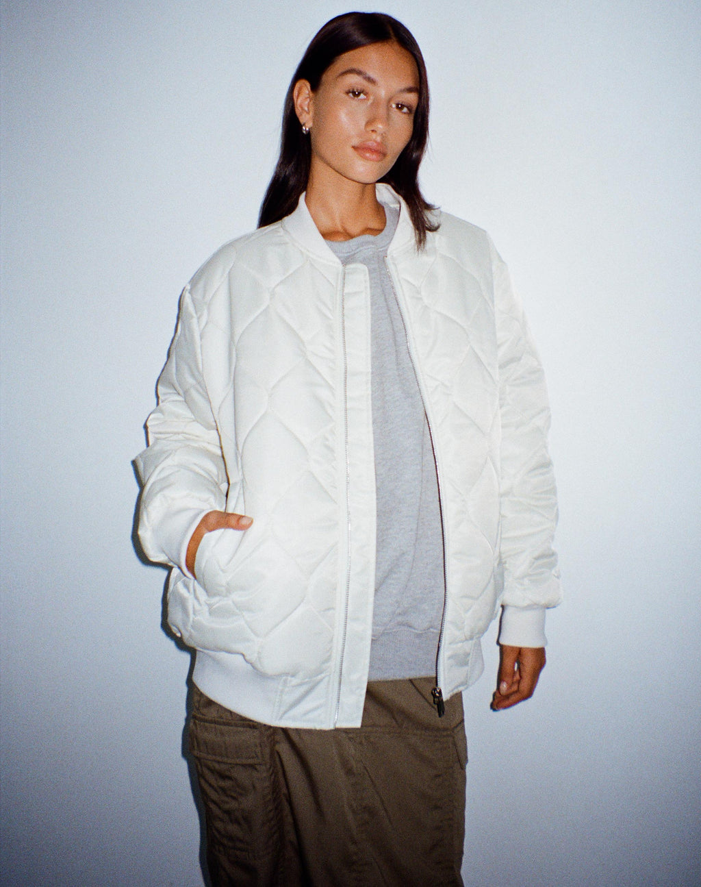 Chaqueta Jandi en acolchado crudo