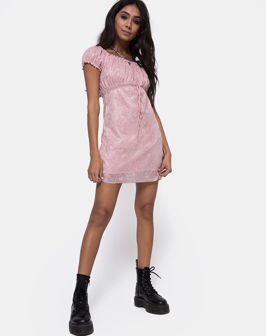 Imagen del vestido Janette de encaje rosa