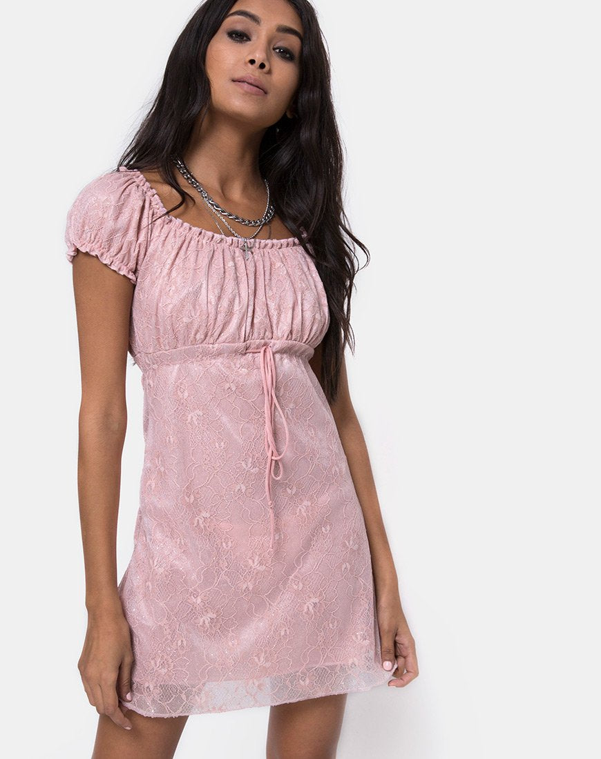 Imagen del vestido Janette de encaje rosa