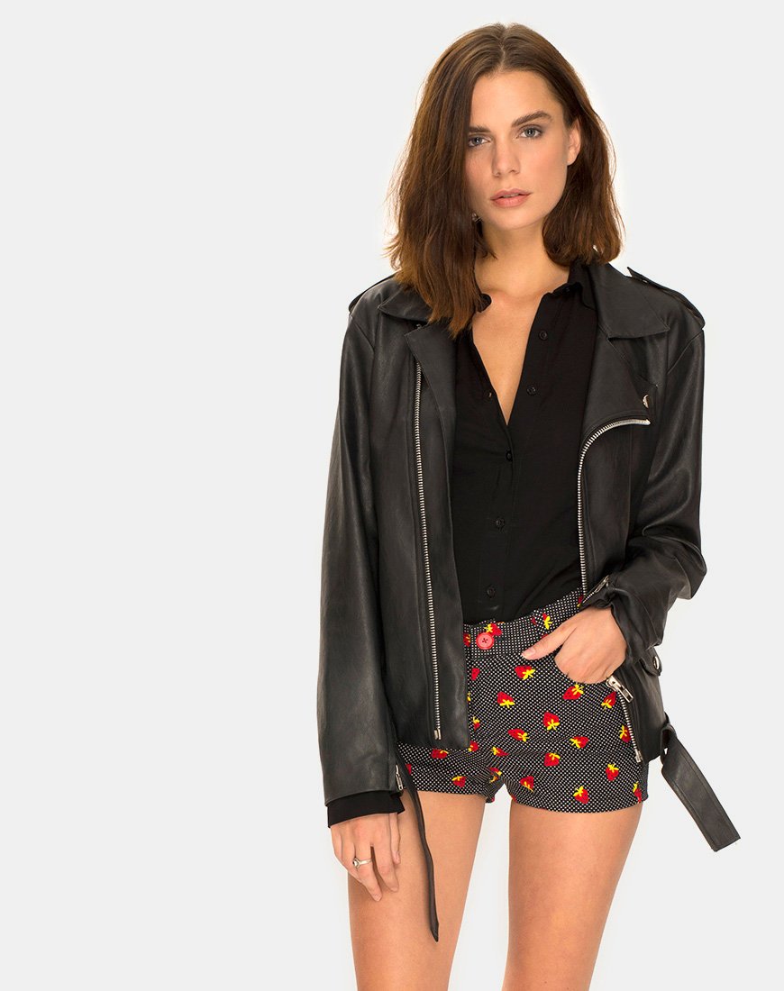 Pantalón Corto Jango en Fruta Polka Negro