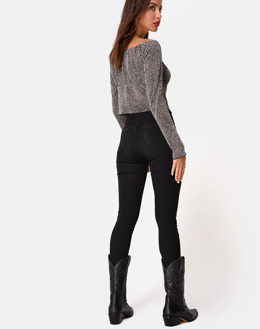 Imagen de Janina Top en Ditsy Leopard Grey Flock