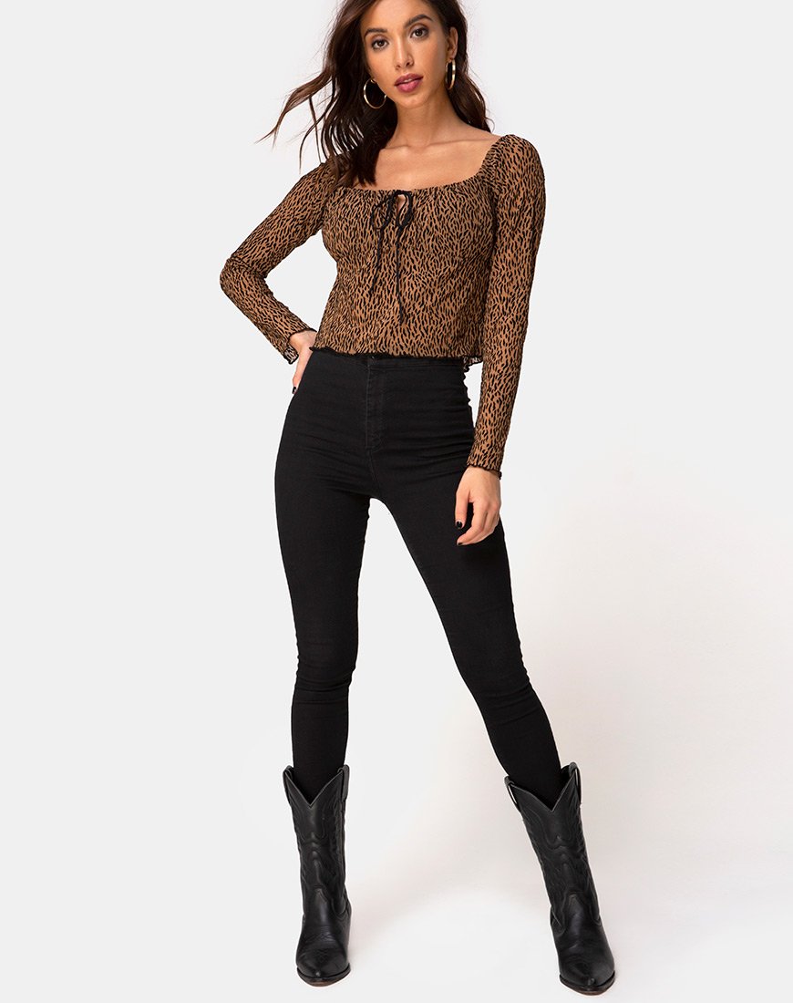 Imagen de Janina Top en Red Tan Animal Flock