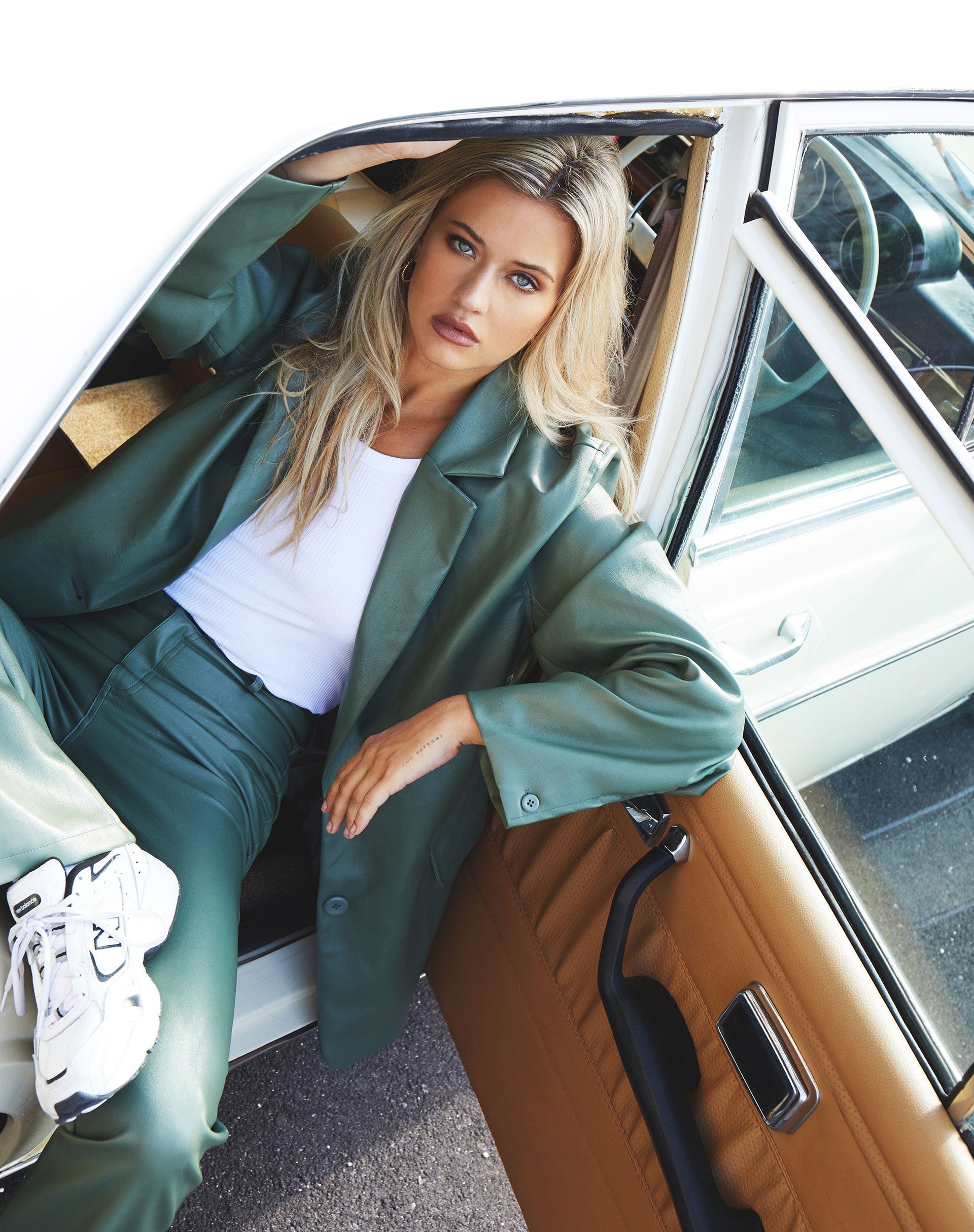 Imagen de Saken Blazer en verde Pu