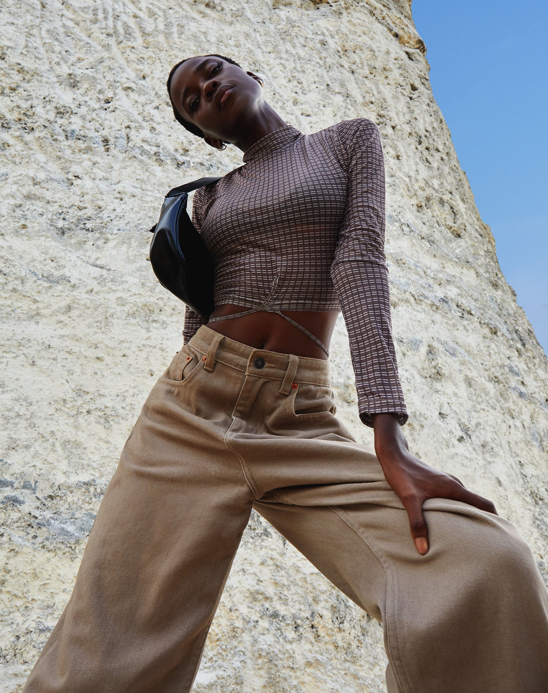 Imagen de Sahila Crop Top en Mini Check Chocolate