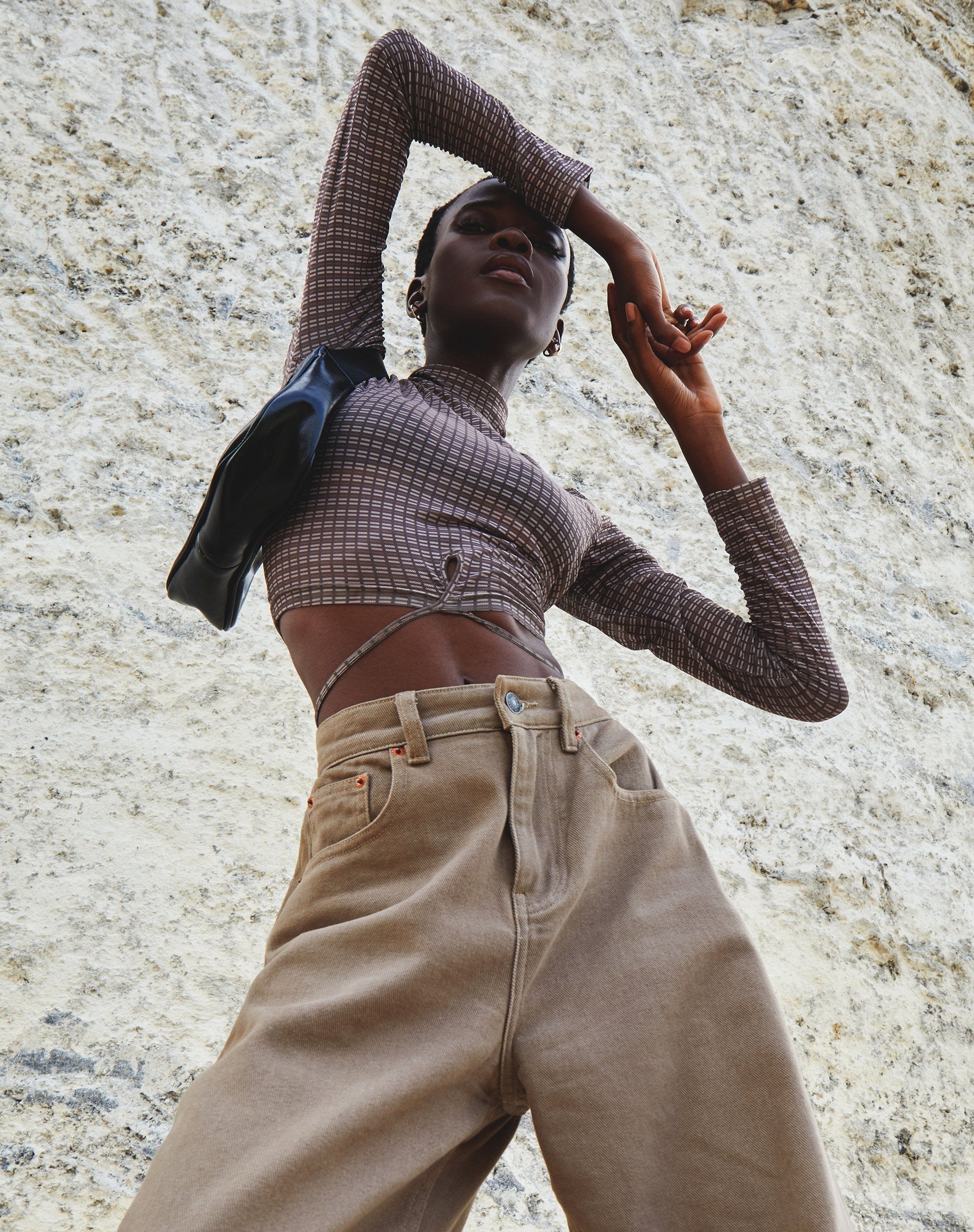 Imagen de Sahila Crop Top en Mini Check Chocolate
