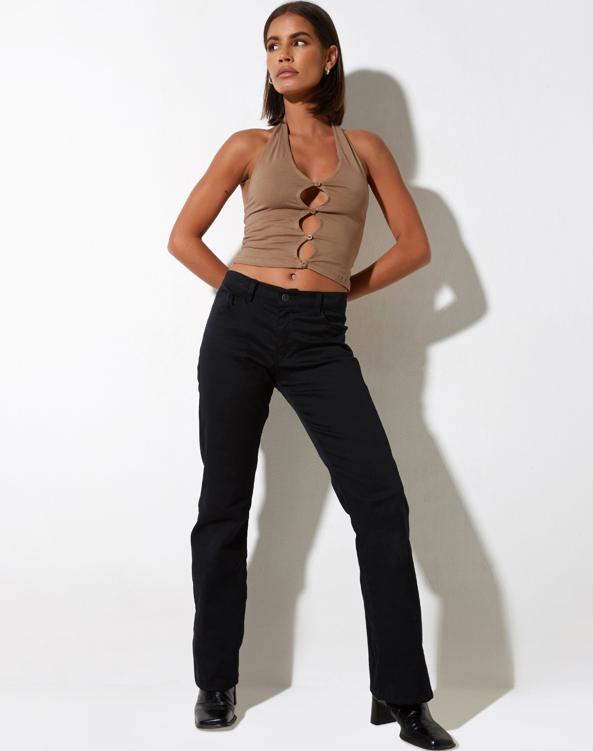 imagen de Jarisya Cutout Top en Lycra Visón Plata