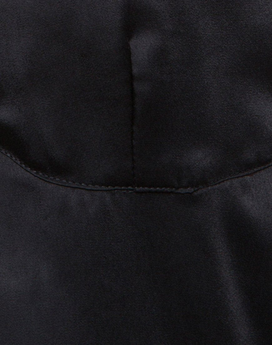 Imagen de Jasher Slip Dress in Satin Negro