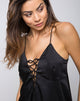 Imagen de Jasher Slip Dress in Satin Negro