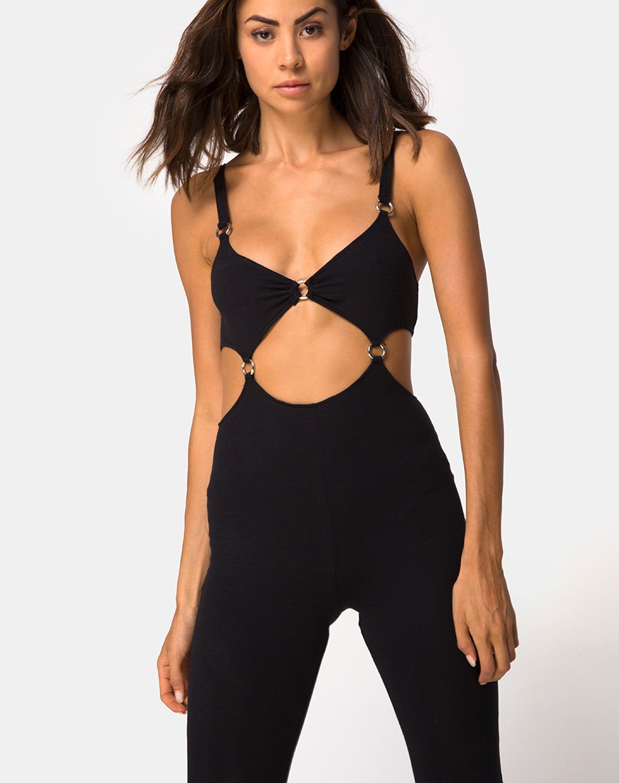 Imagen de Jasola Cutout Unitard en negro