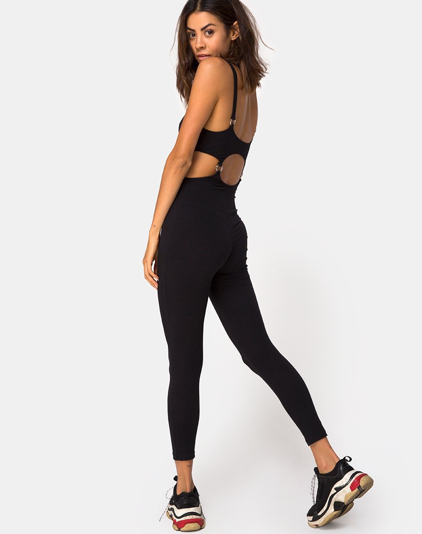 Jasola Cutout Unitard en negro