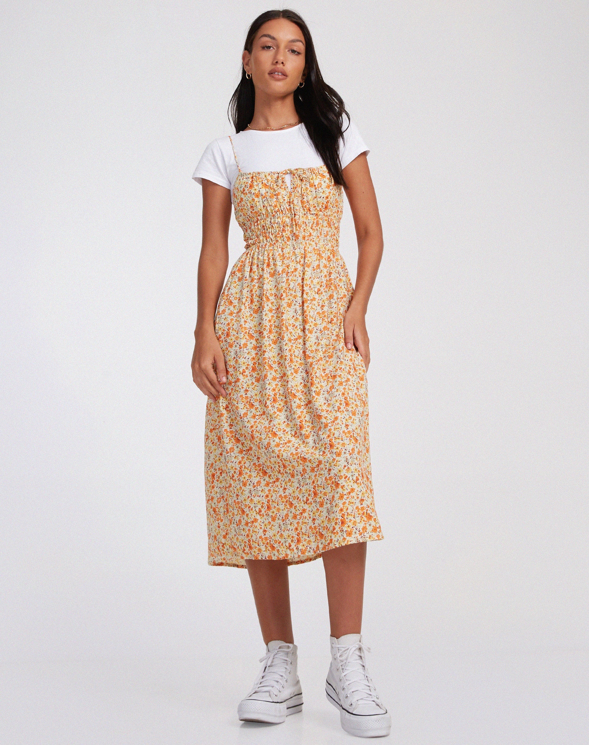 imagen de Jayko Midi Dress in Ditsy Tangerine