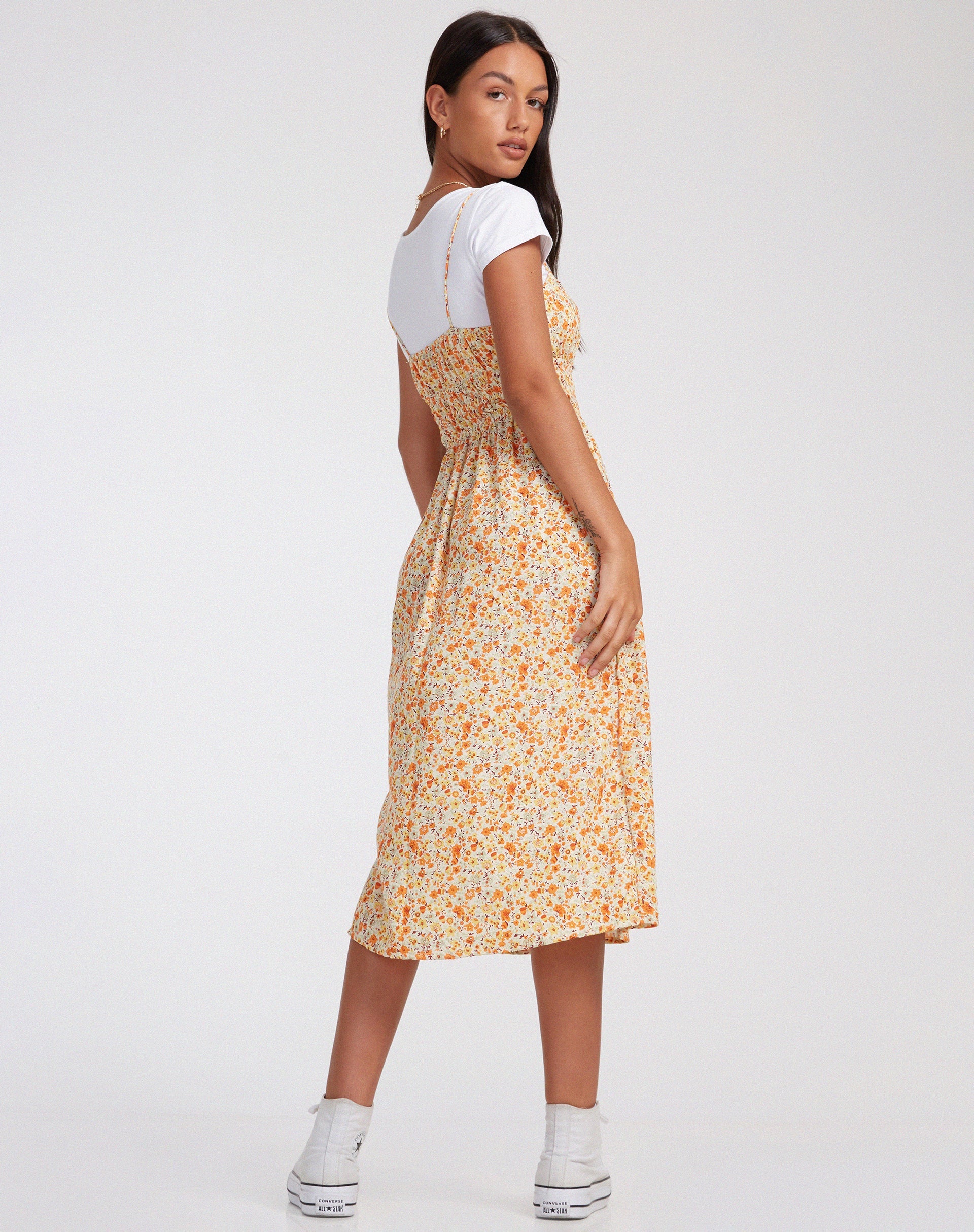 imagen de Jayko Midi Dress in Ditsy Tangerine