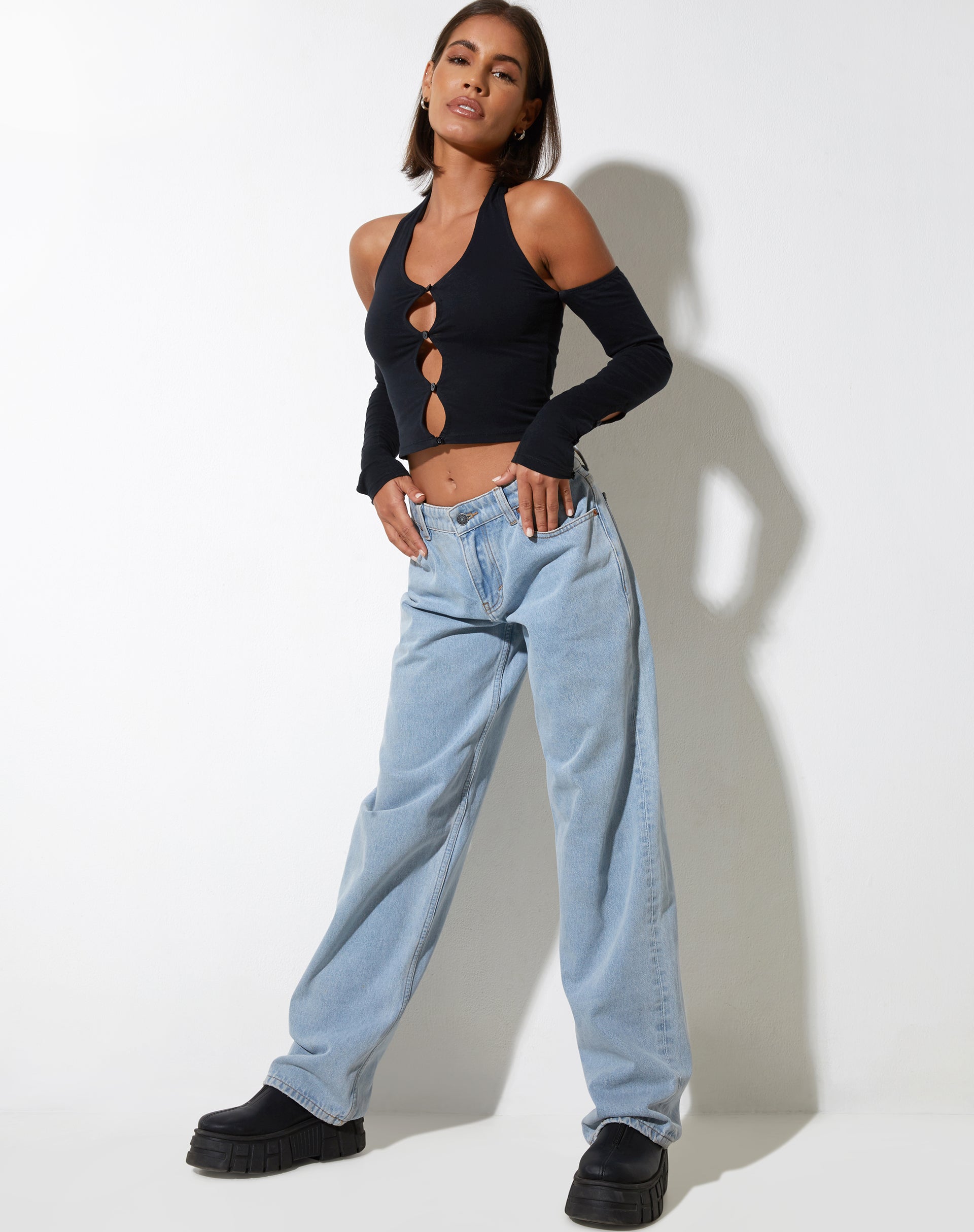 imagen de Jayne Crop Top en Lycra Negro