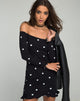 Imagen de Jazzie Off the Shoulder Dress in Polkadot Black and White