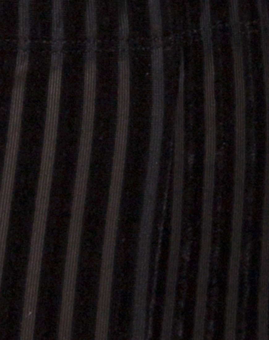 Image of Pantalón corto de terciopelo a rayas negro X Princess Polly