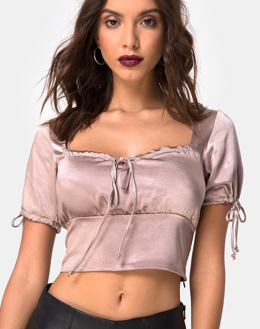 Top Jene en visón satinado