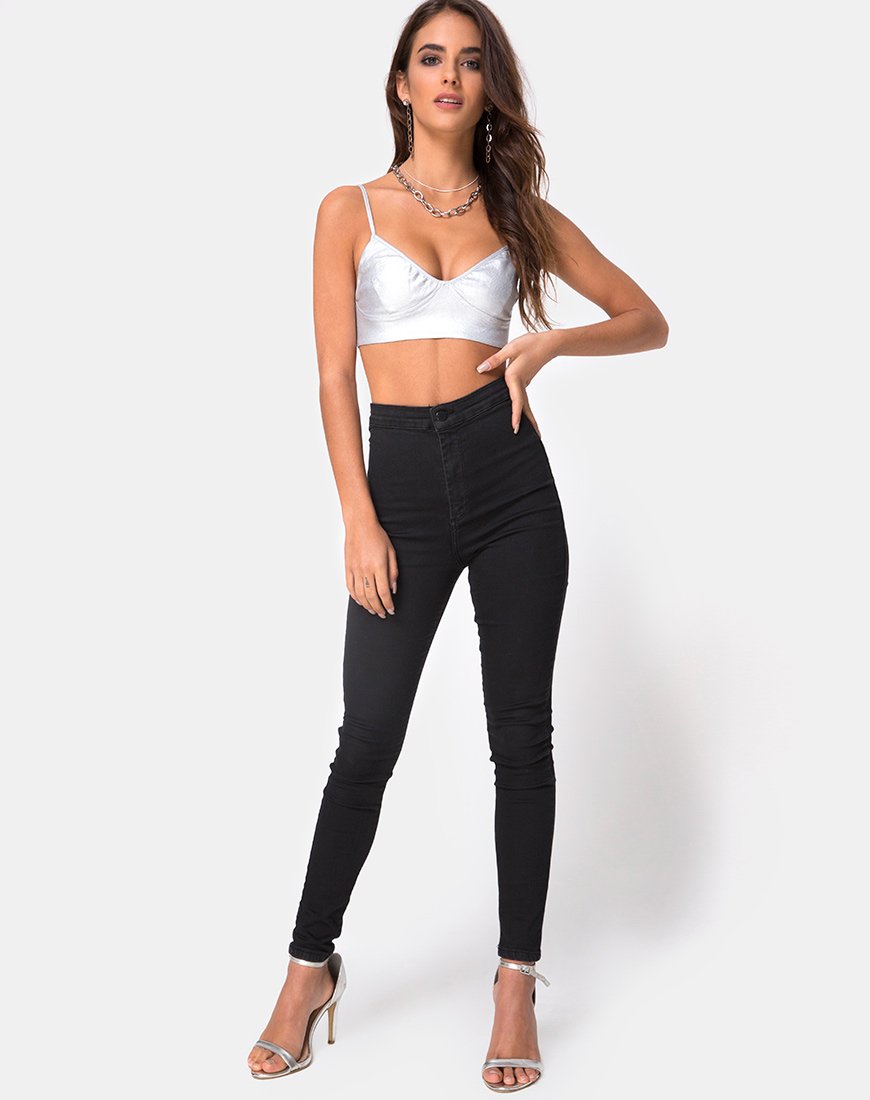 Imagen de Jessie Bralet Top plateado metalizado
