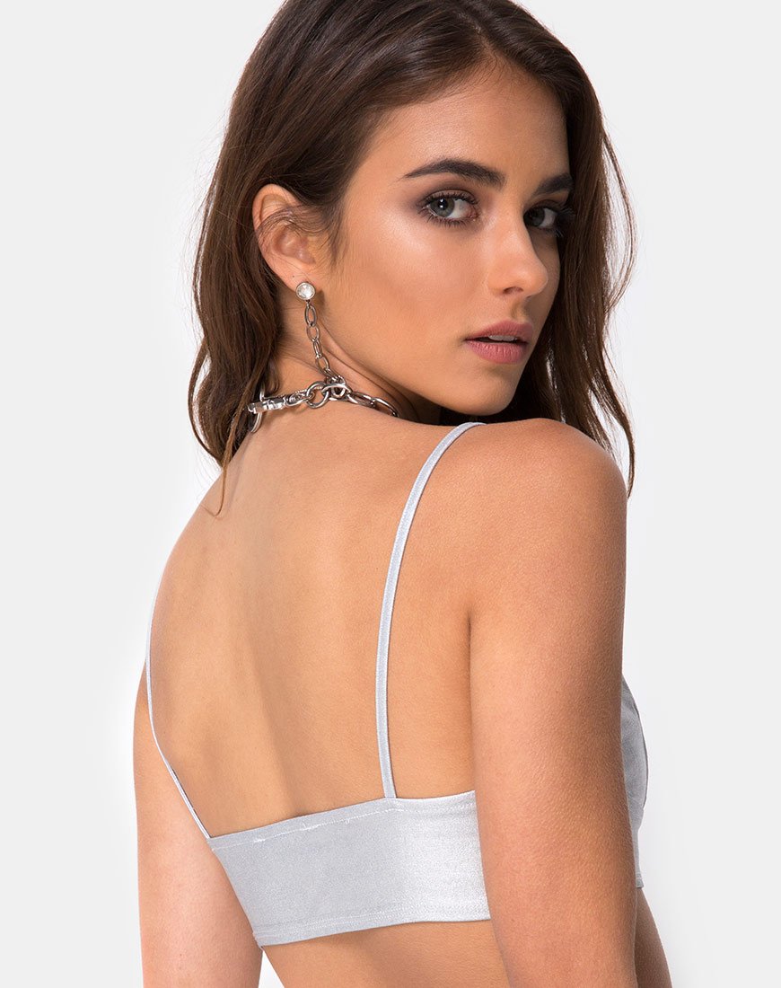 Imagen de Jessie Bralet Top plateado metalizado