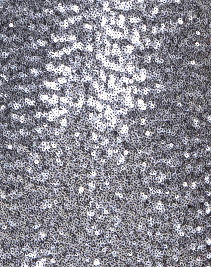 Image of Mini vestido joya en mini racimo lentejuelas plata