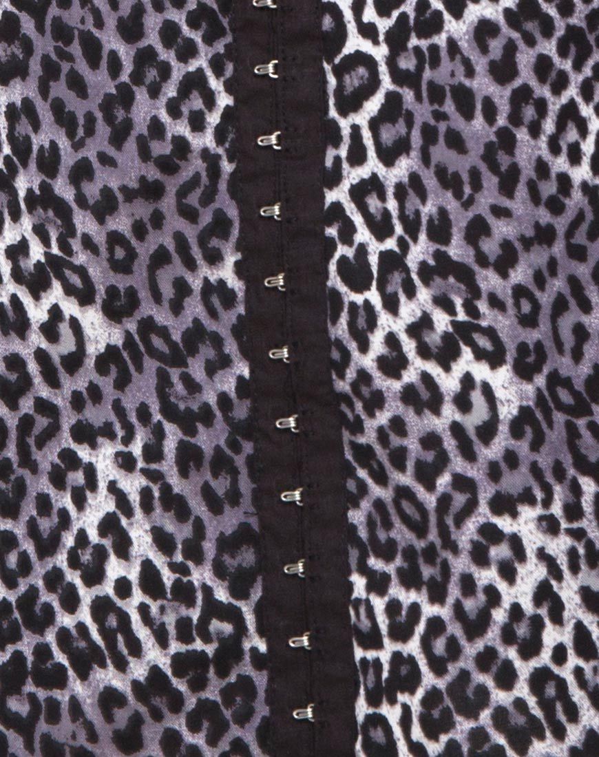 Imagen de Vestido Camisa en Gris Rar Leopardo