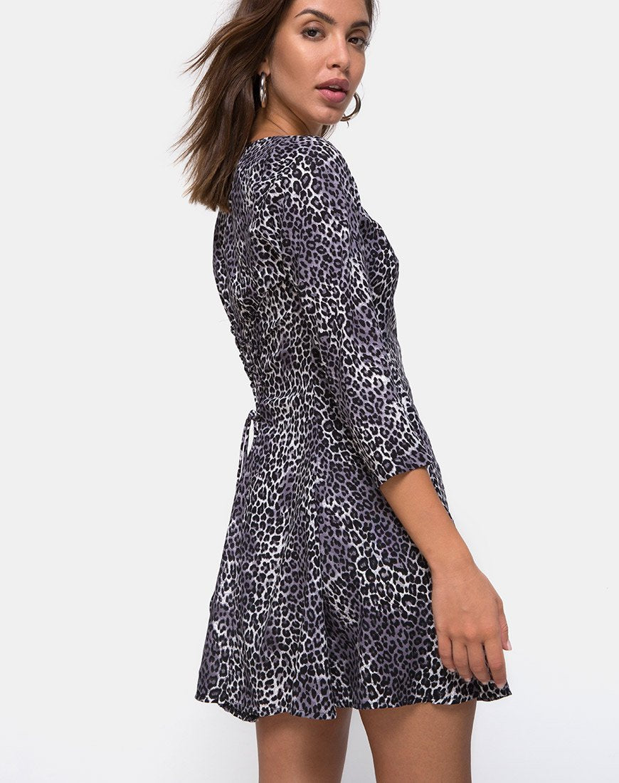 Vestido Camisa en Gris Rar Leopardo
