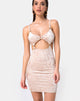 Imagen del vestido Jezabel en terciopelo aplastado Crema