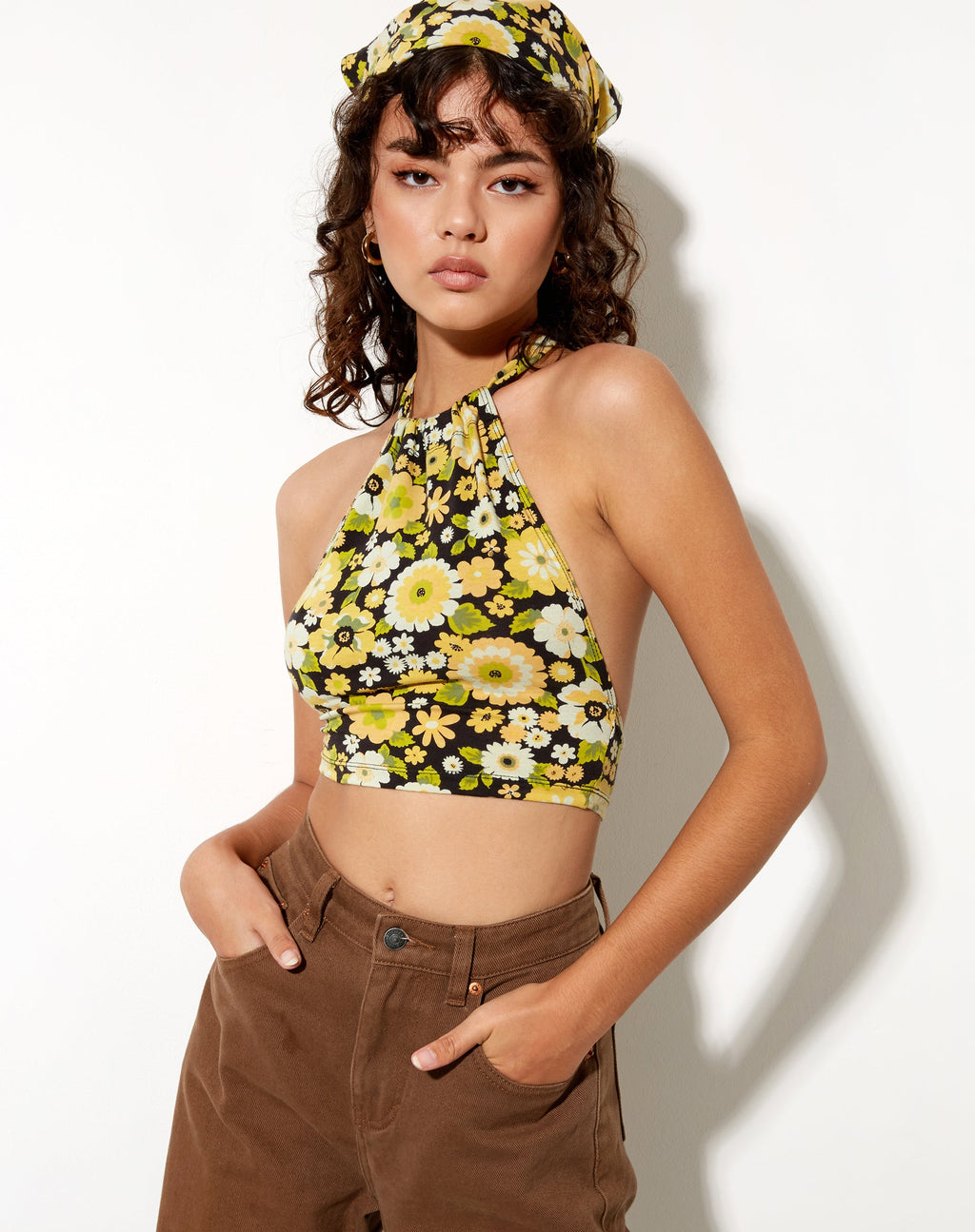 Jica Crop Top en Floral Retro