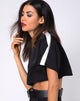 Imagen de Jiho Crop Top en negro con rayas marfil