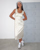 Imagen de Jinora Vestido midi de satén Vintage Rose Garland