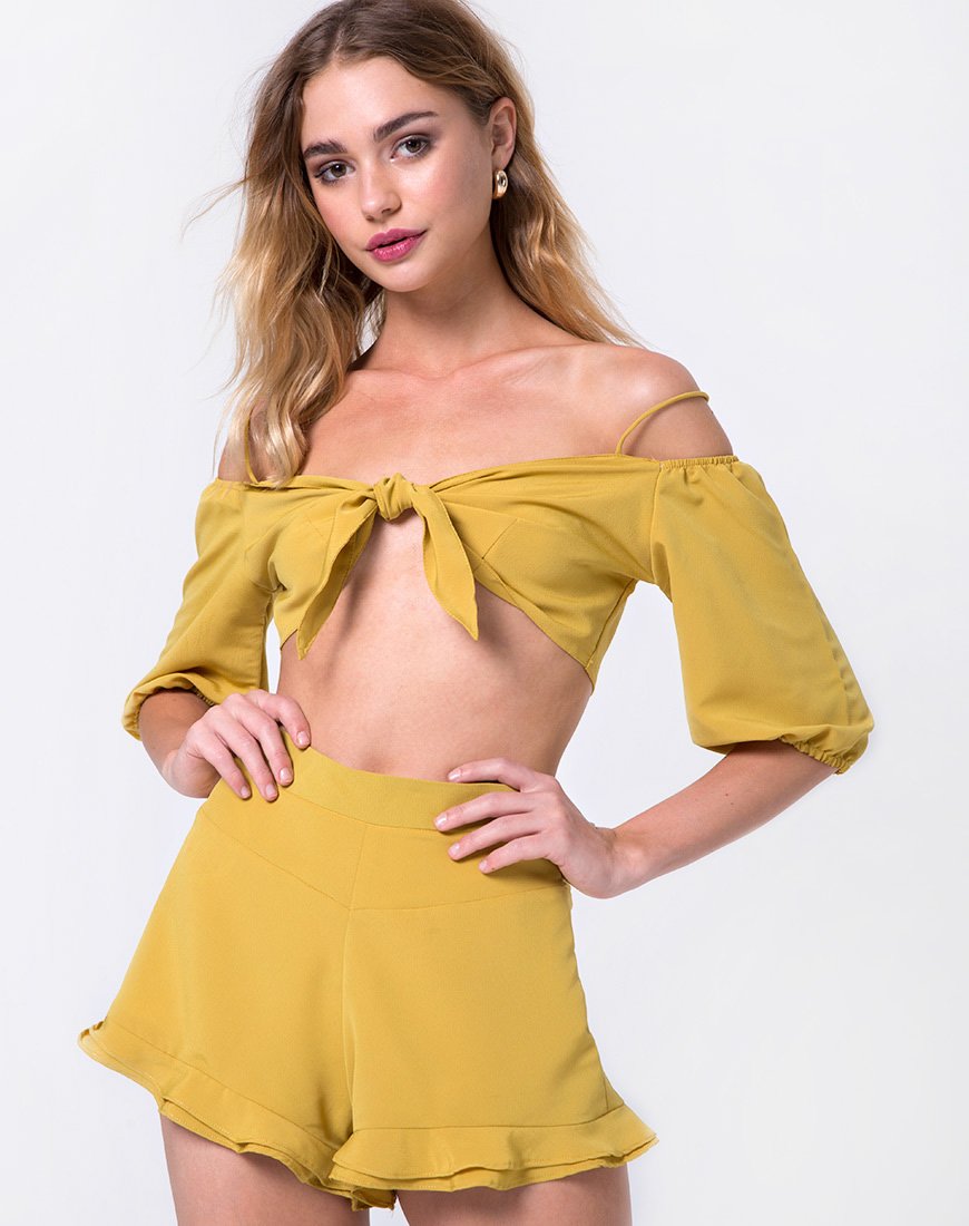 Pantalón Corto Jiro en Mostaza