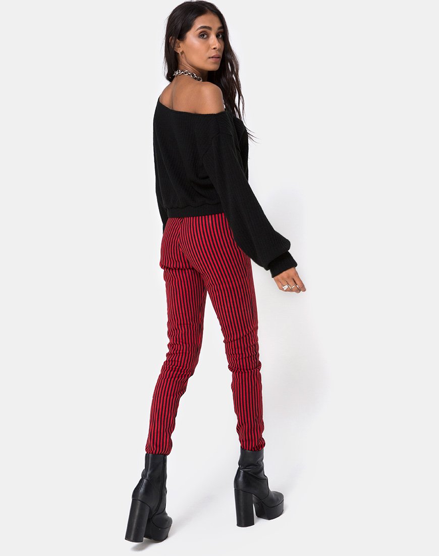 Imagen del pantalón Jolim Mini Stripe Rojo y Negro