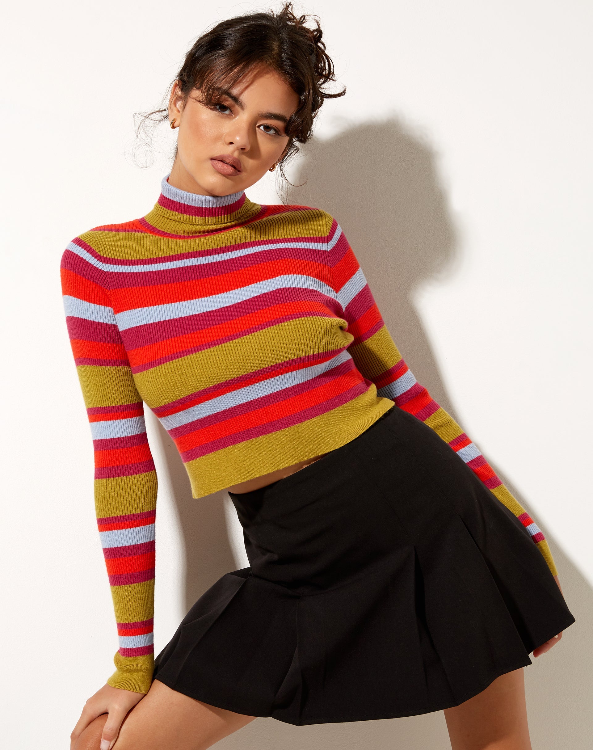 Imagen de Josea Top en Raya Palmera Naranja Morado y Azul