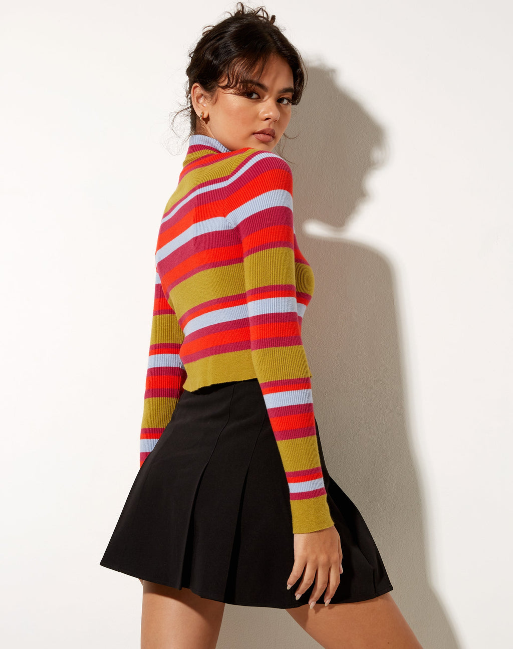 Josea Top de rayas palma naranja morado y azul