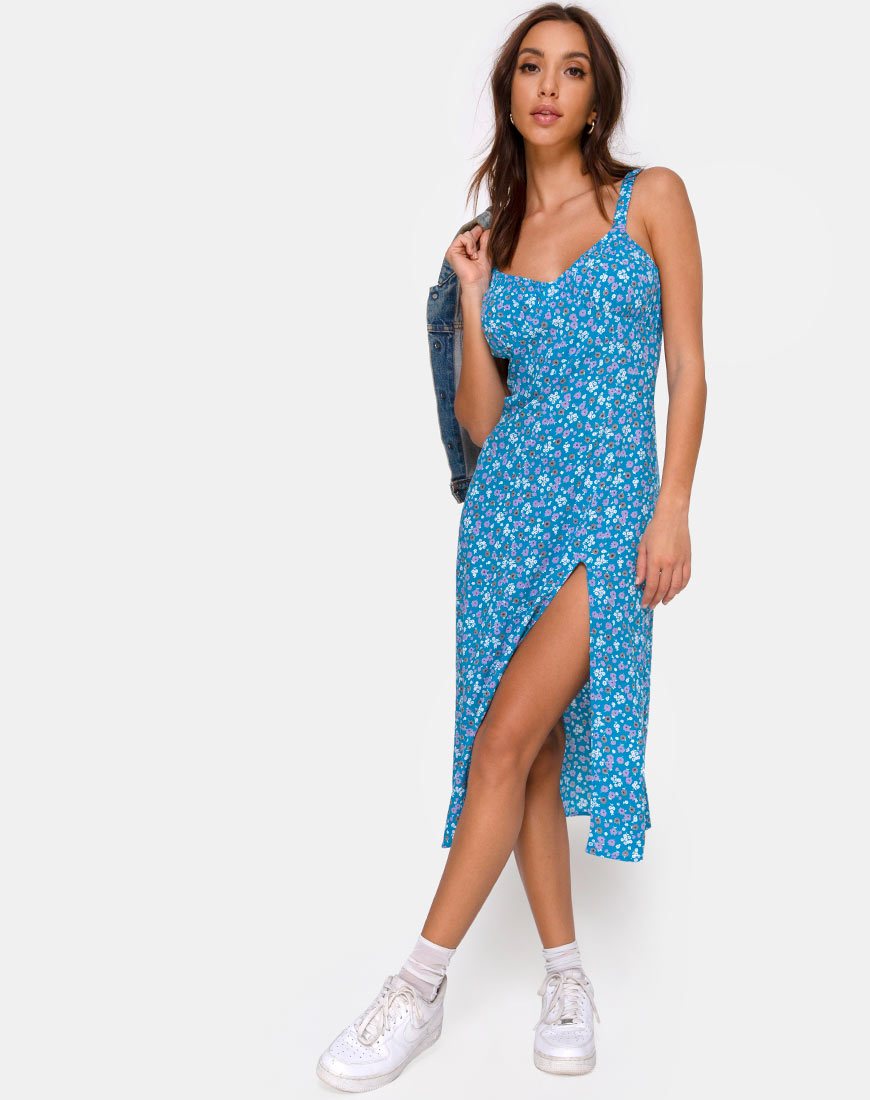Imagen del vestido Jova Midi en Bloom Baby Blue