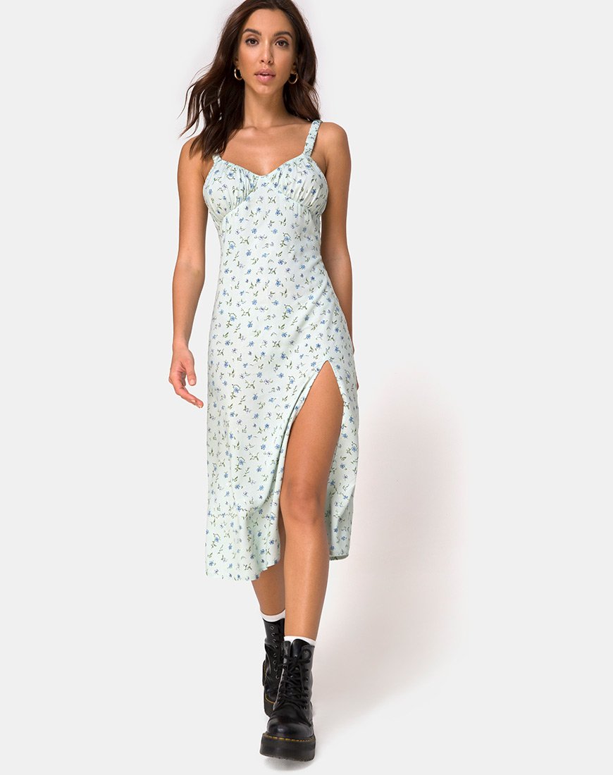 Imagen del vestido Jova Midi Dress in Pretty Petal Green