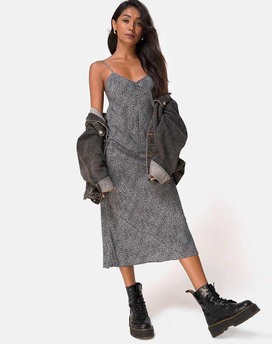 Vestido Julia en leopardo gris