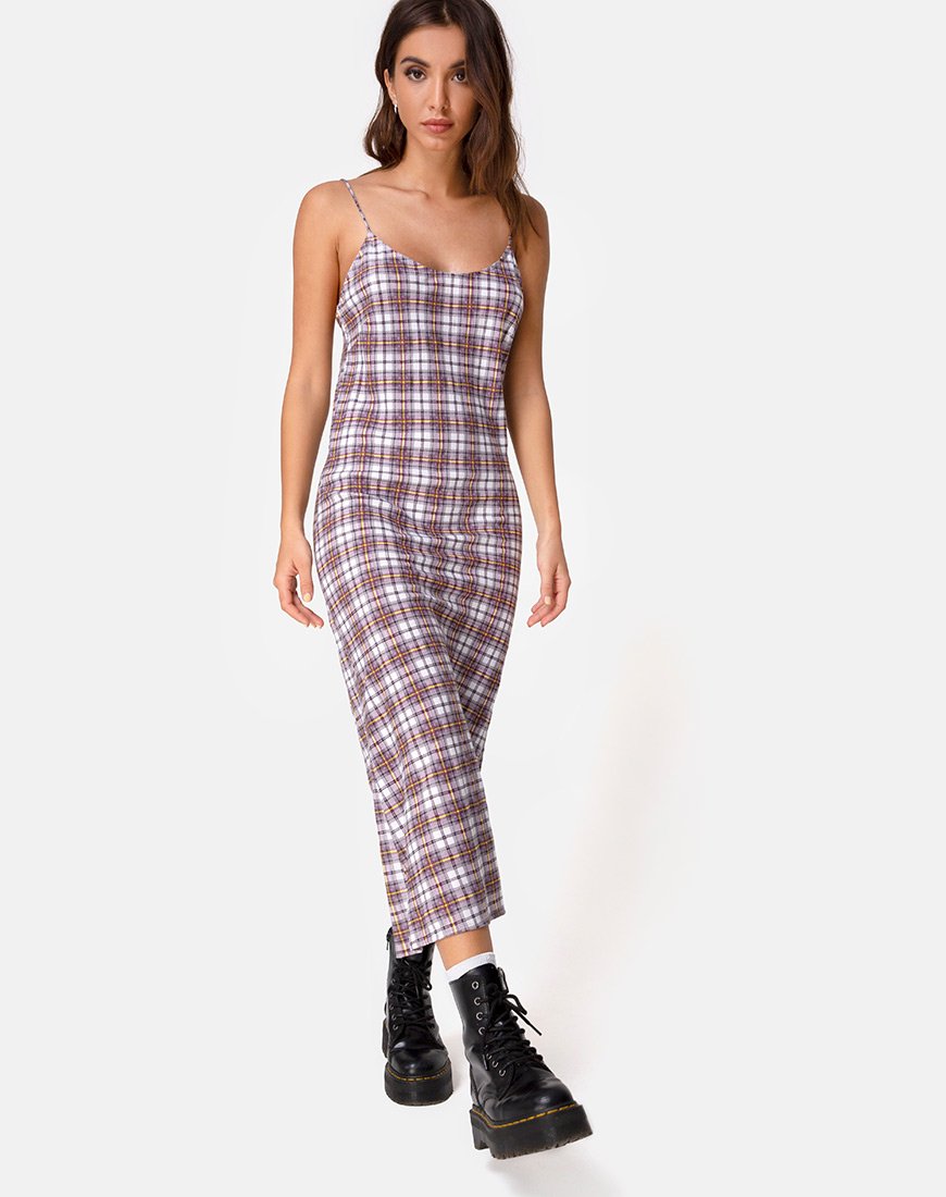 Imagen de Julia Maxi Dress in Grunge Check Purple