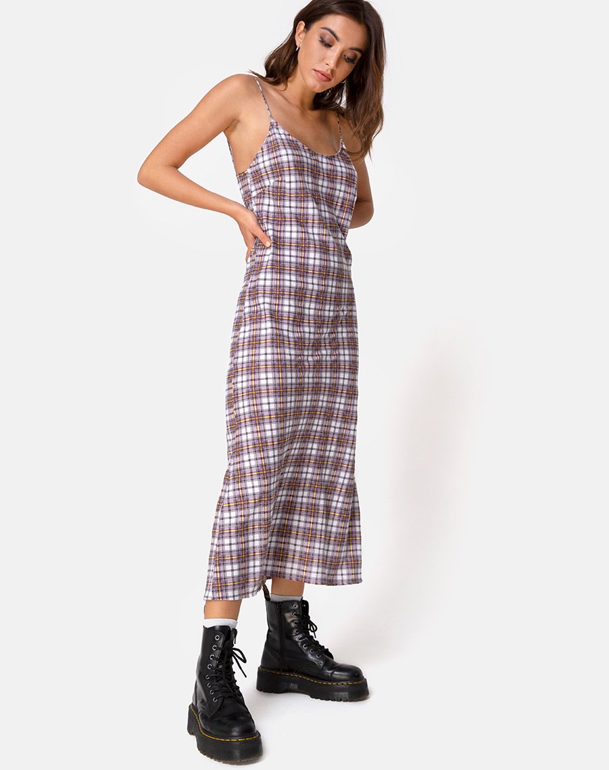 Imagen de Julia Maxi Dress in Grunge Check Purple