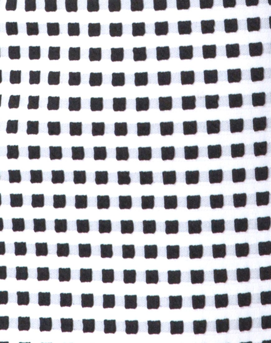 Imagen del vestido Junice de guinga marfil negro