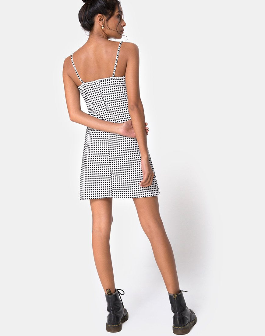 Imagen del vestido Junice de guinga marfil negro