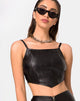 Imagen de Justine Top en piel vegana Negro